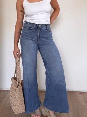 Frame Denim Wide-Leg Jeans - Medium Blue